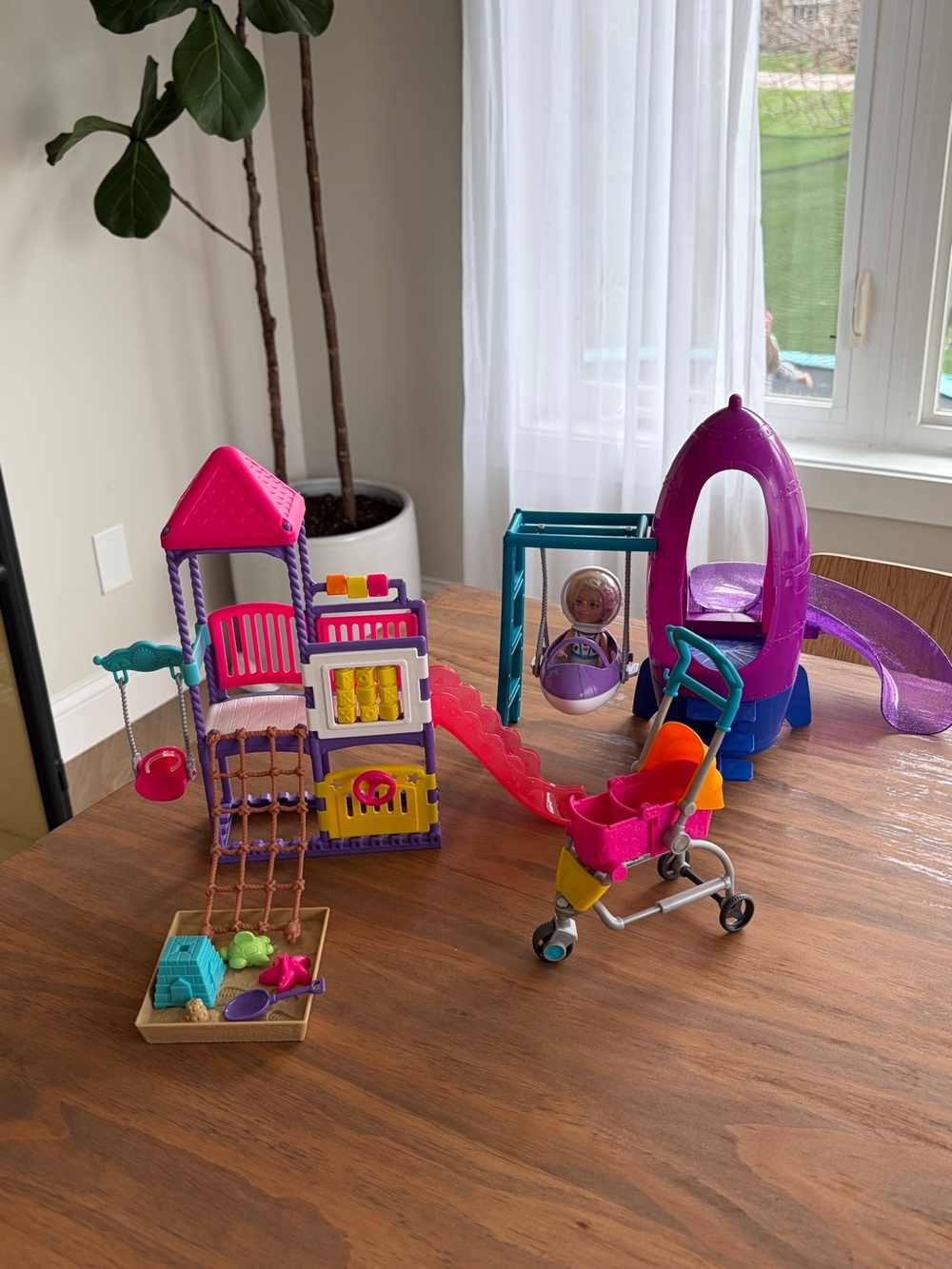Barbie climb and explore playground and Barbie space explore play set